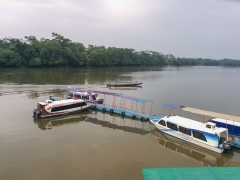 Departing down river to Sani Lodge - Napo River, Ecuador. The Napo River is a tributary of the Amazon River.